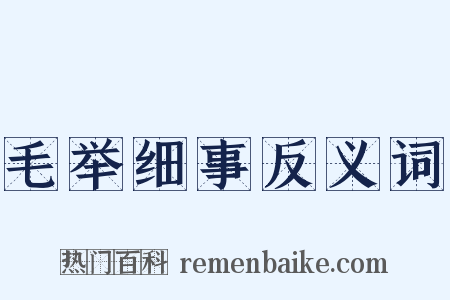 毛举细事反义词是什么意思的图片